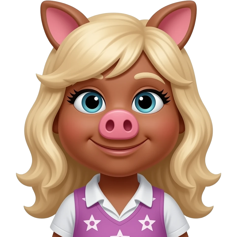 miss piggy with darker skin emoji