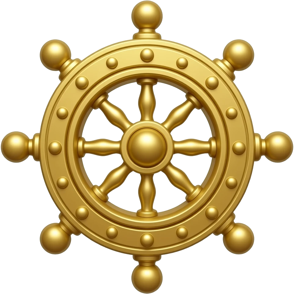 Mahoraga's Divine wheel with 8 spokes and sphere handles and the wheel is not very fat emoji