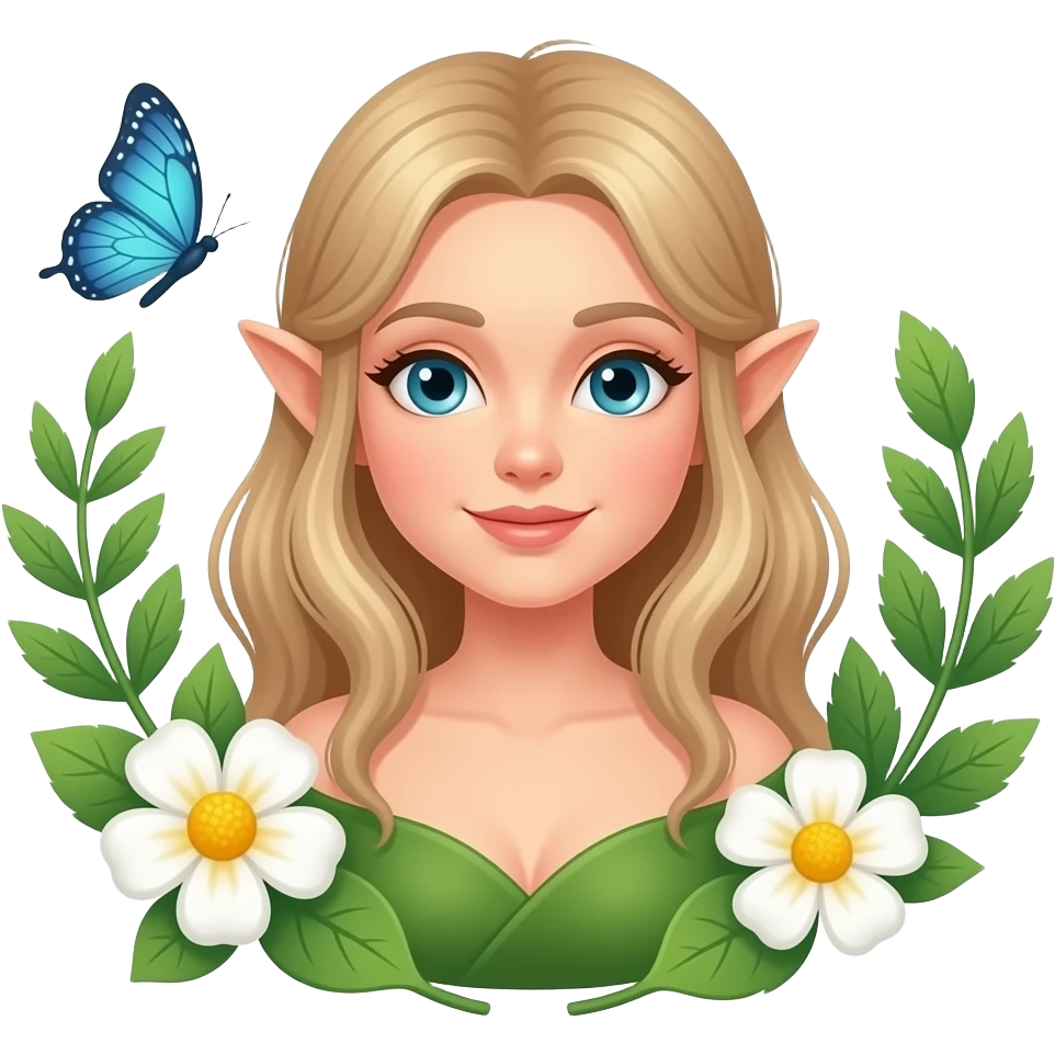 🧝🏻‍♀️🌸🦋🍃🌞 emoji