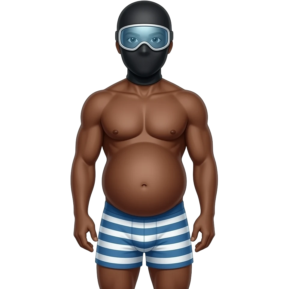 Black male with ski mask and big dick out boxers emoji