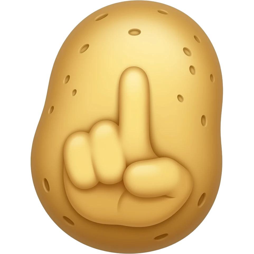 potato giving the finger emoji