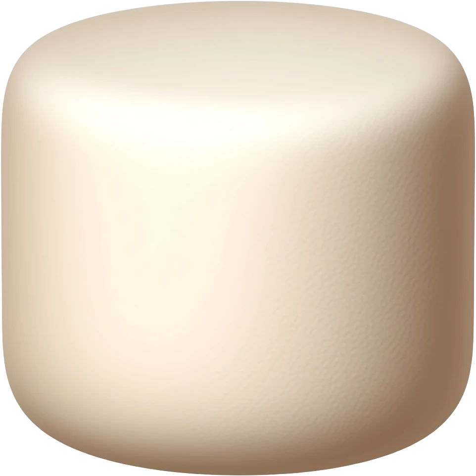 roasting marshmallow with brown beard and glasses, just marshmallow emoji