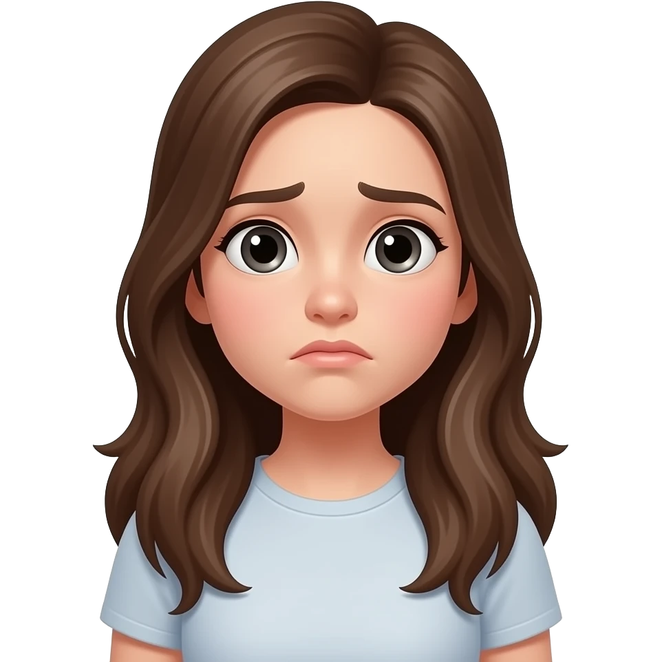 teen girl confused stand up long hair emoji