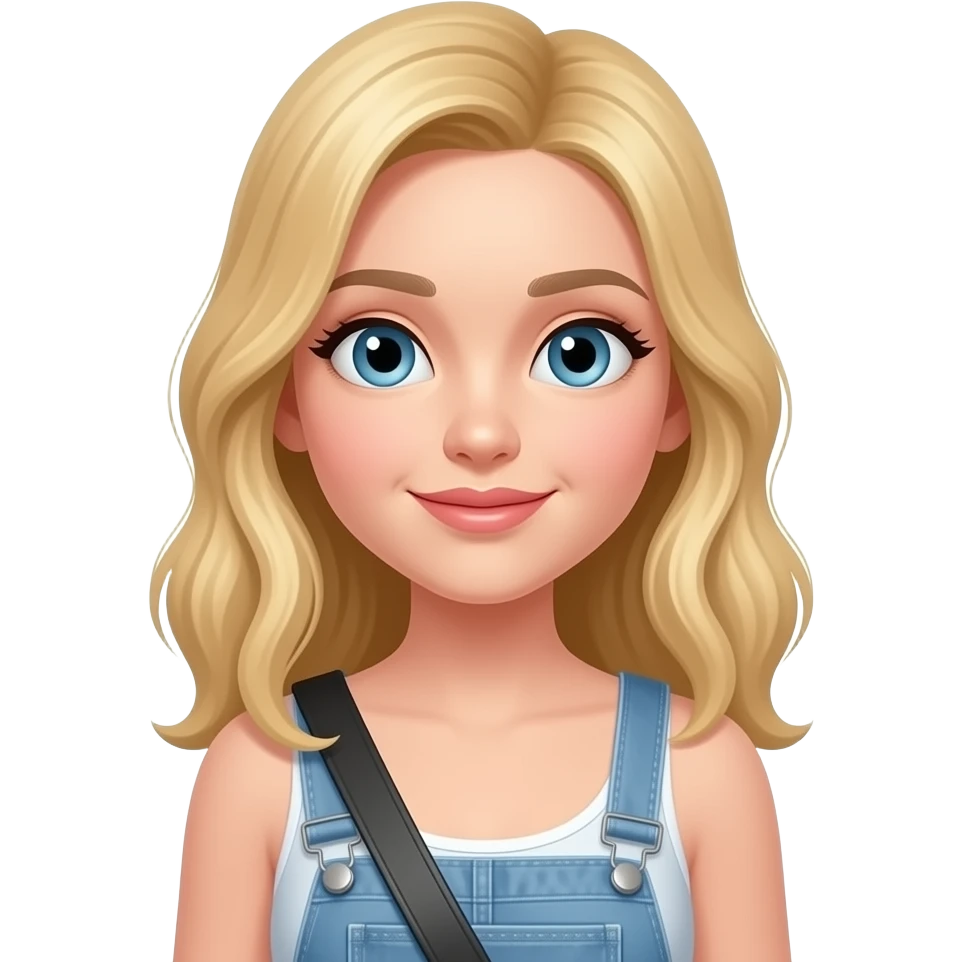 Blonde Emoji girl with shoulder sling emoji