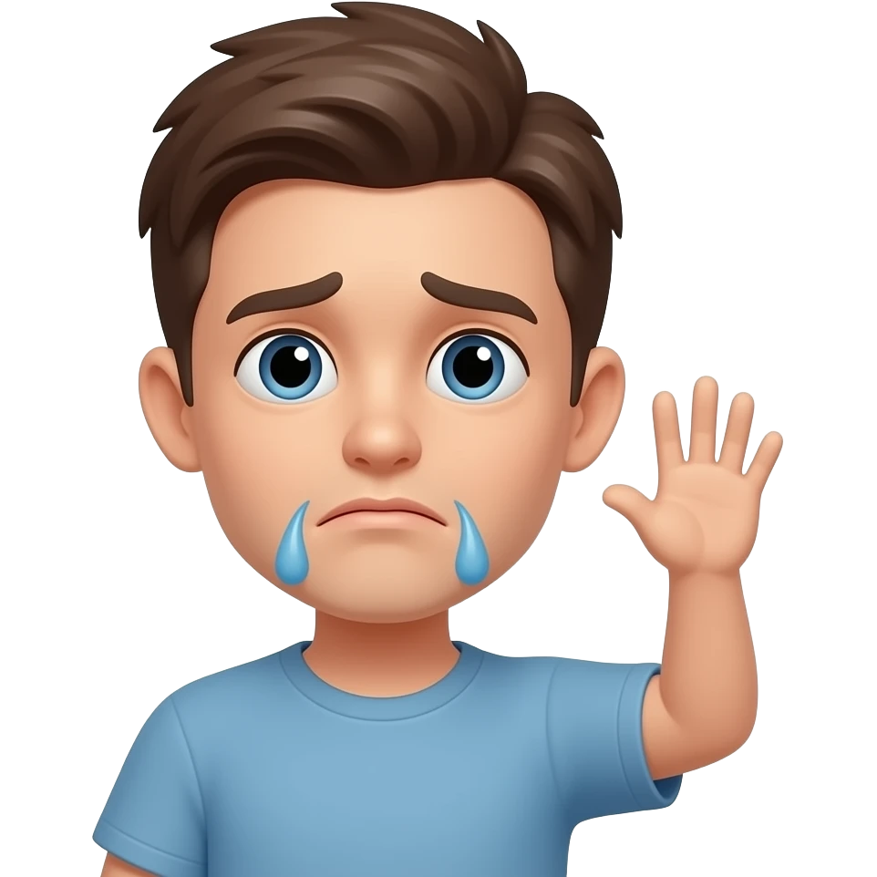یک صورتک غمگین در حال بالا اوردن و مردن emoji