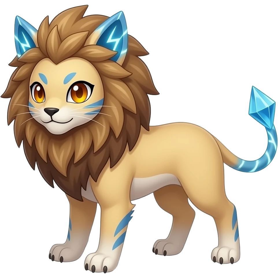 Pyroar-Furret-Shinx-Luxio-Luxray-Fakémon-animal-hybrid emoji