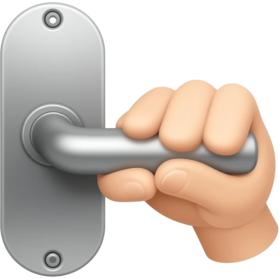 I hold the door handle emoji