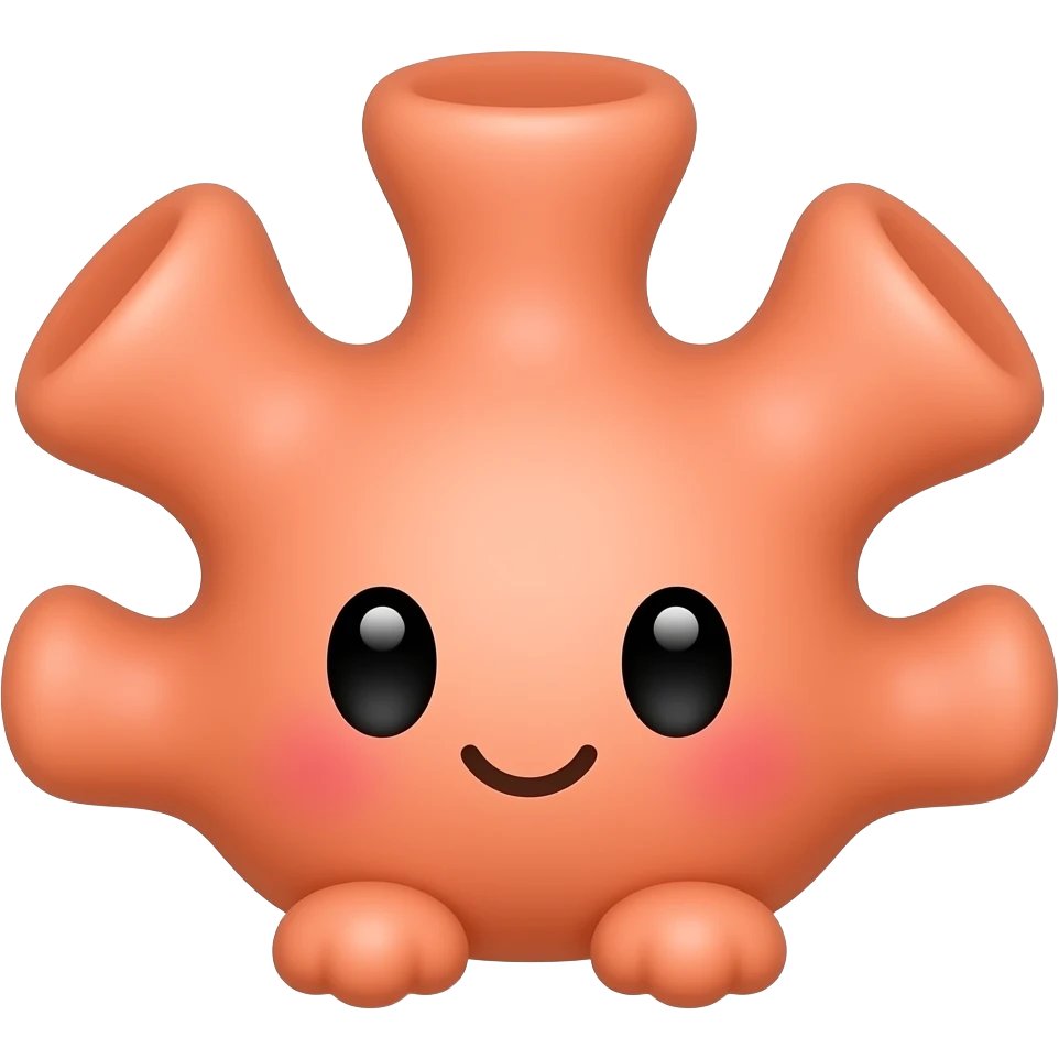 Cute coral emoji with LOL text emoji