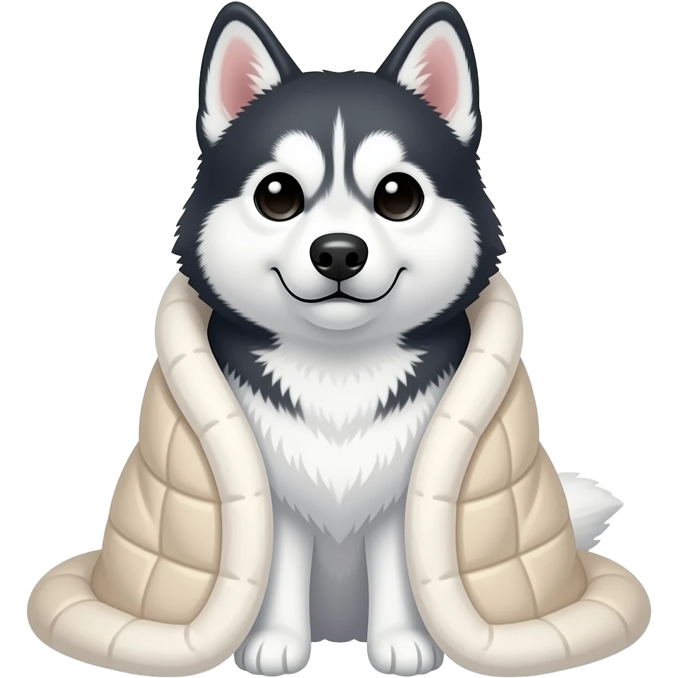 сиба ину в уютном пледе emoji