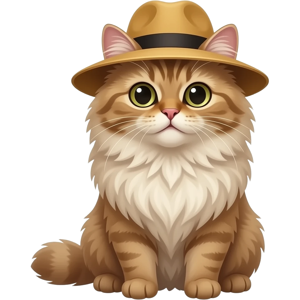 Persian Cat wearing Hat emoji