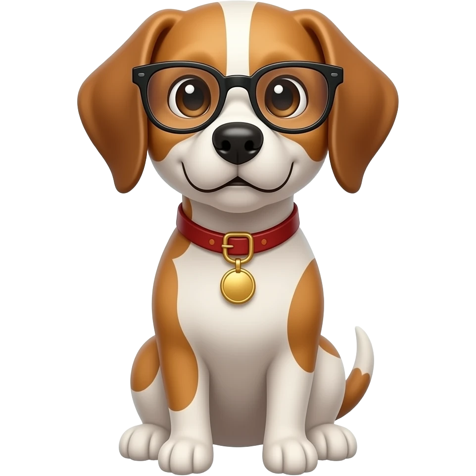 waist shot of a dog with glasses on emoji