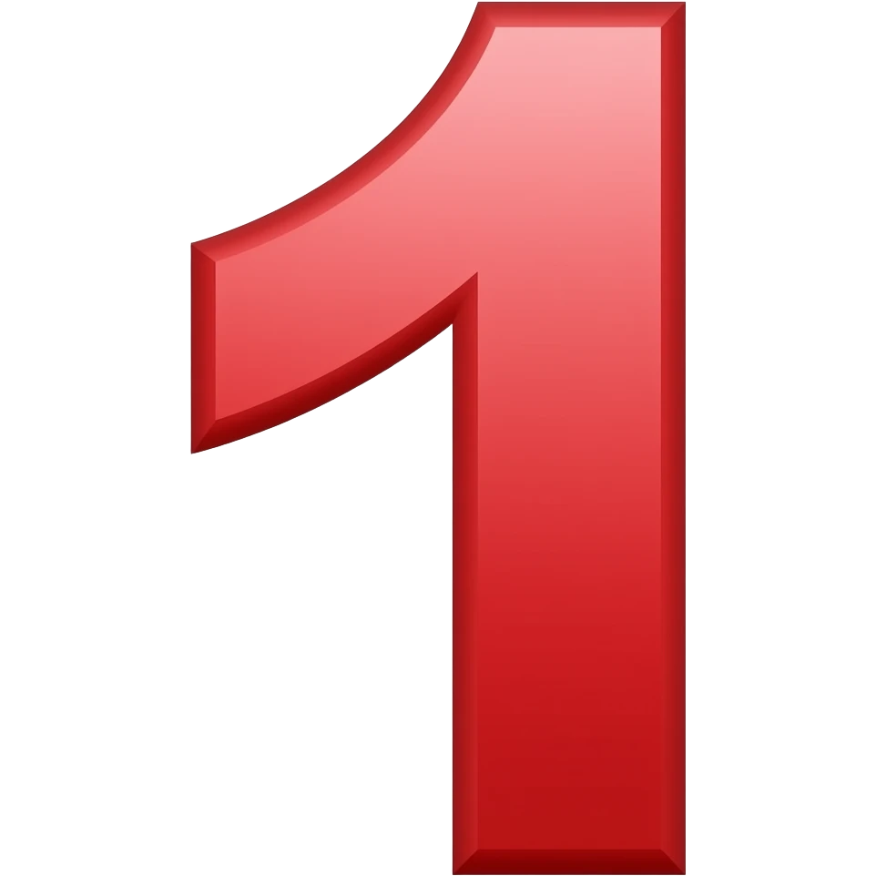 Red Number One emoji