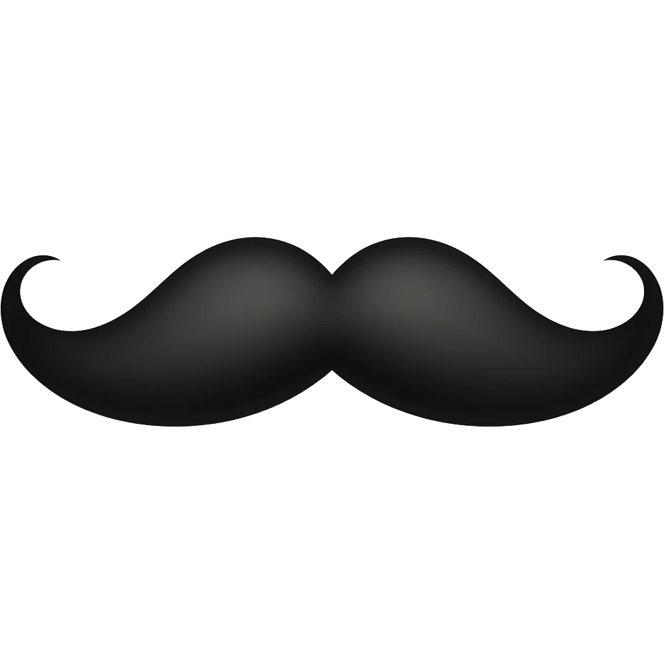Black full chevron mustashe emoji