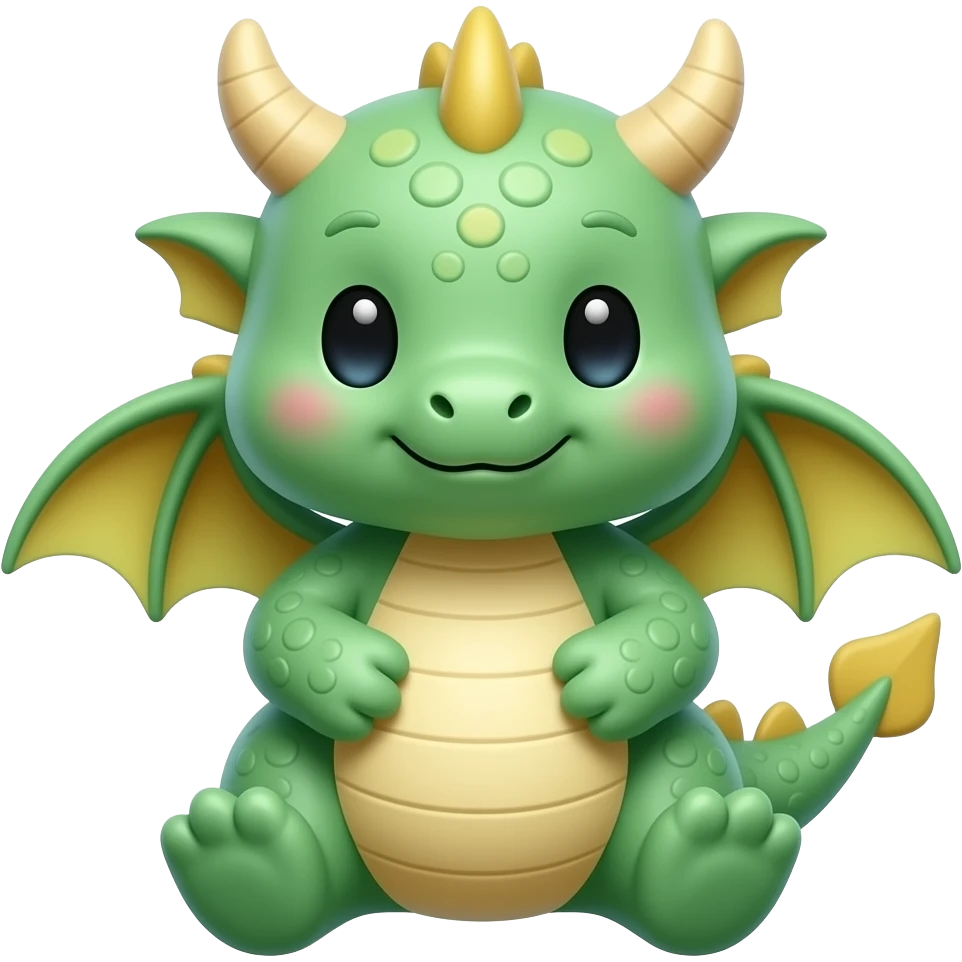 Create a super cute stuffed Animal which Looks Like a Dragon emoji