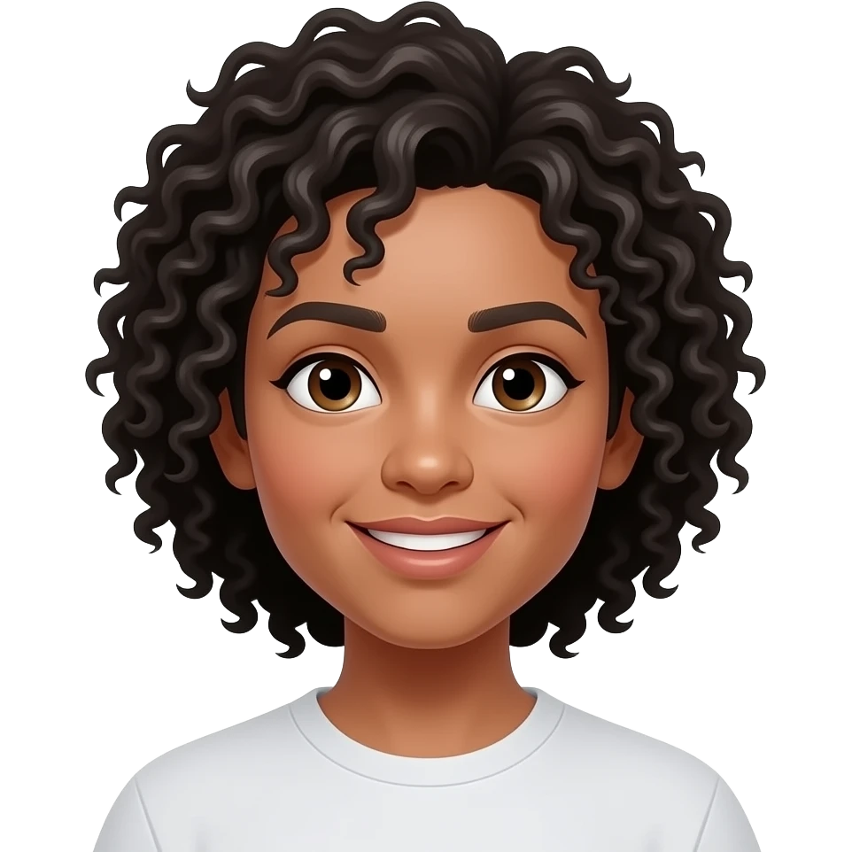 Dark curly hair emoji
