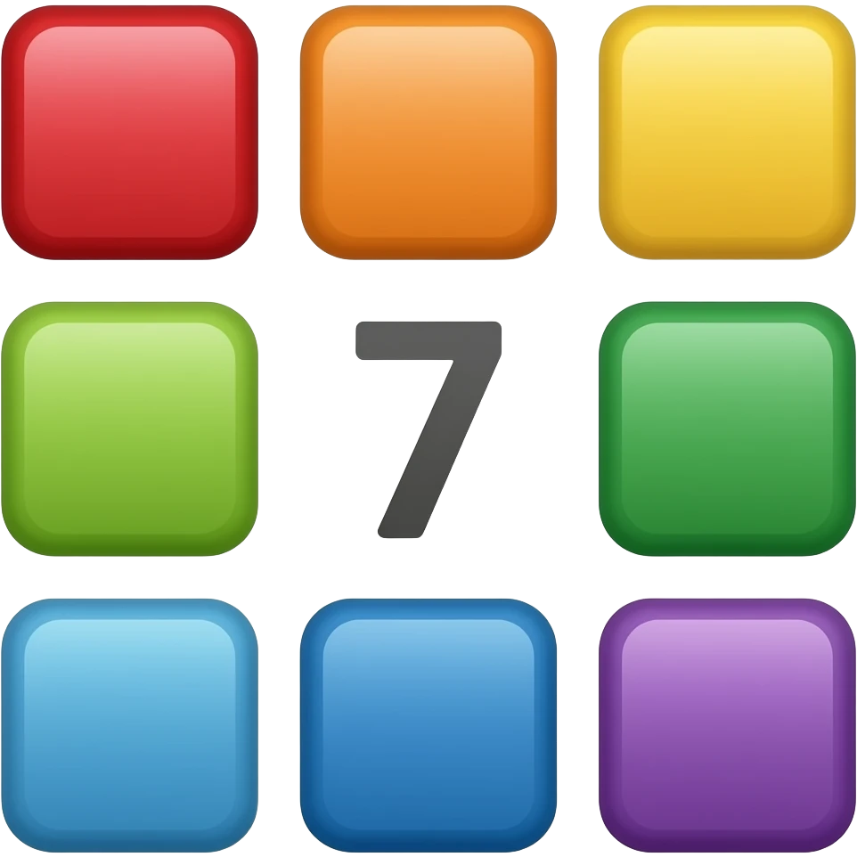 🟥🟧🟨🟩🟦🟪🟪 numberblock 7 emoji