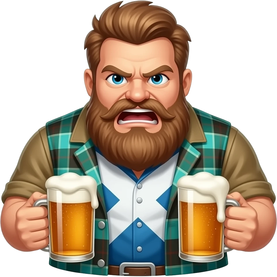 1. Big Rab After 8 Pints    Aggressive drunk Scottish pub character. emoji