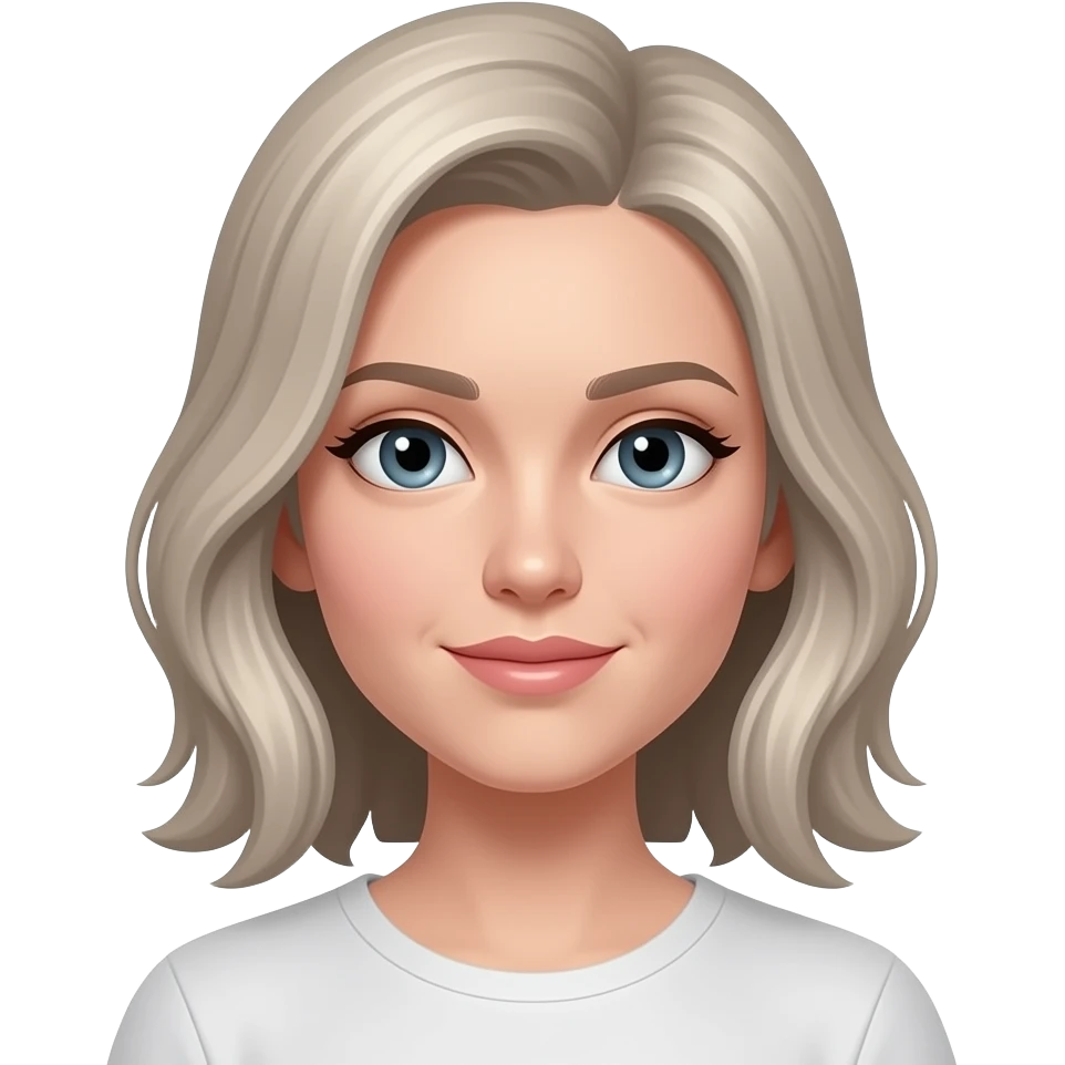 a little more blond/gray softer face-female emoji