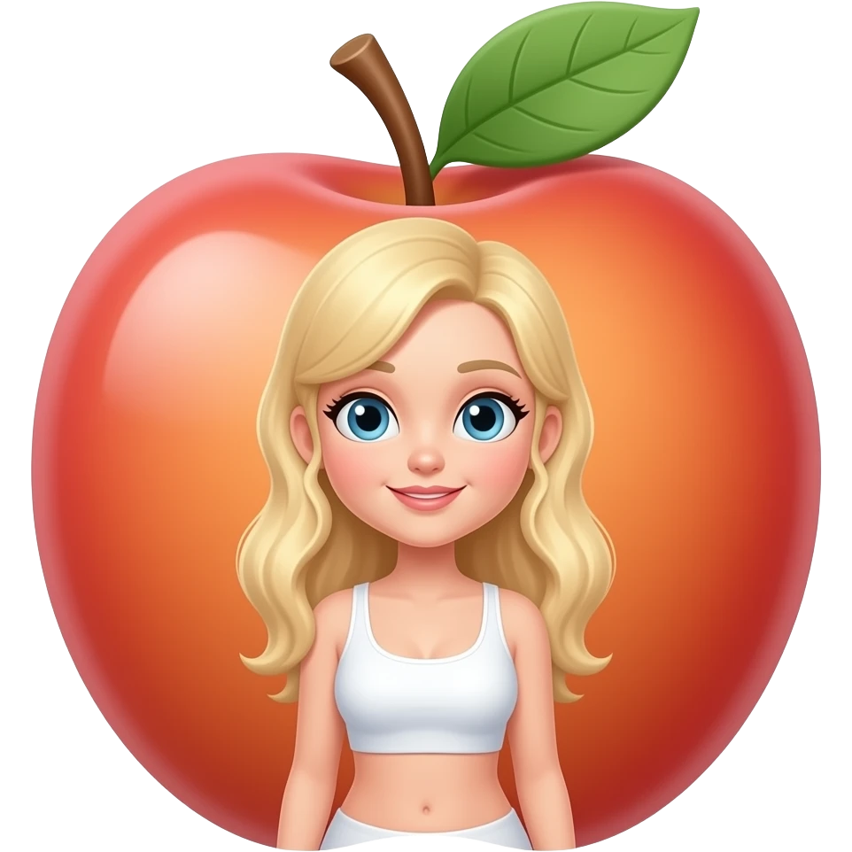 white blonde with big ass female apple style, ass focus emoji