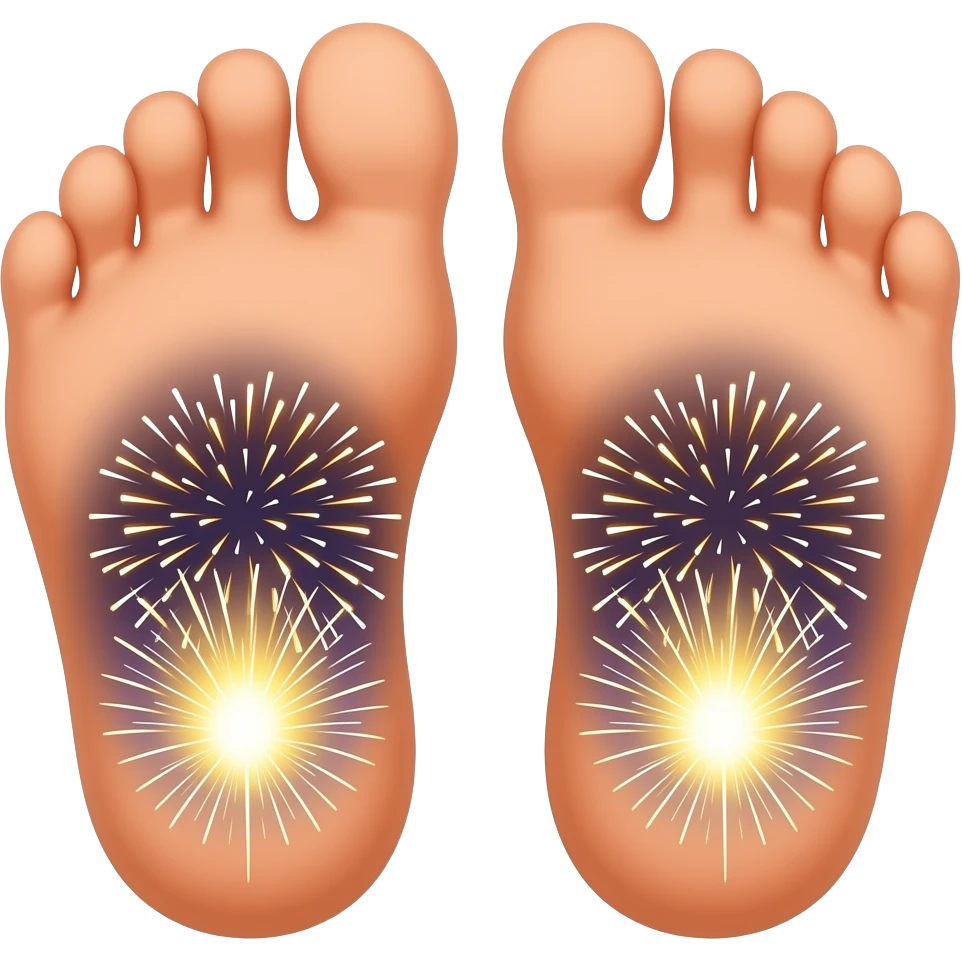 Fireworks shooting out toes emoji