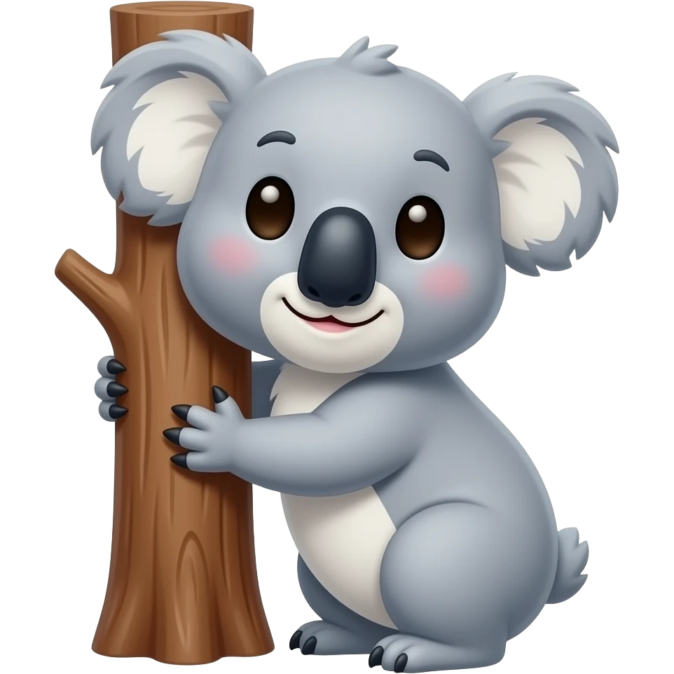 ایموجی یه کوالا کوچولو بامزه که به درخت تکیه داده emoji