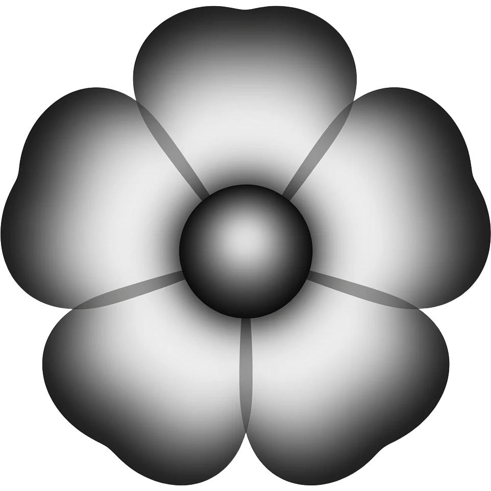 black and white retro flower emoji | AI Emoji Generator