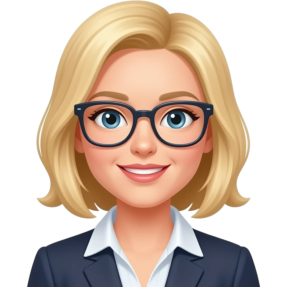 Mujer con lentes rubia emoji