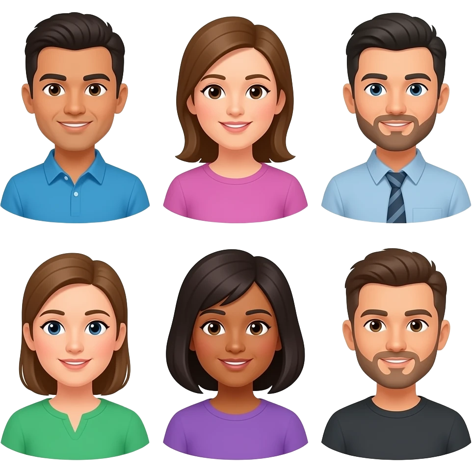 8 personas emoji