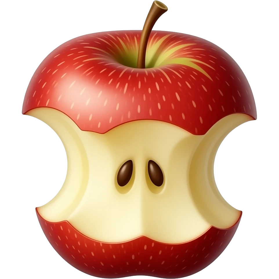 Apple fruit fully bitten emoji
