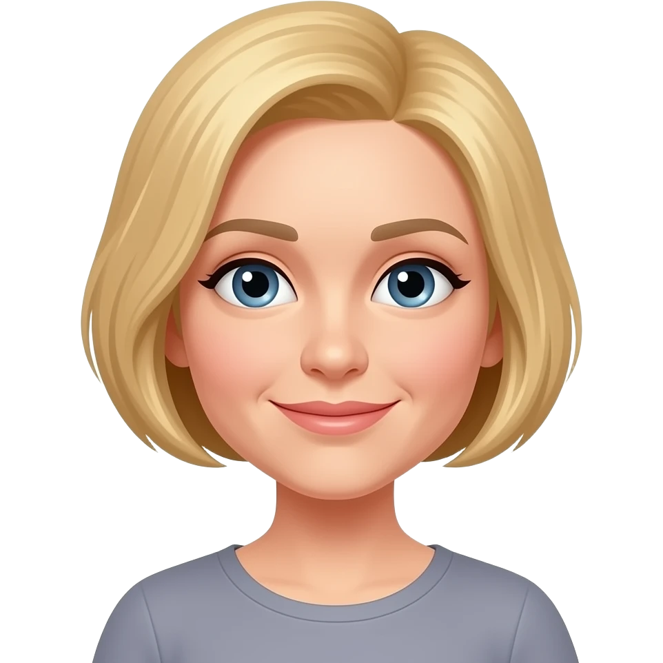mom with very short blond hair emoji