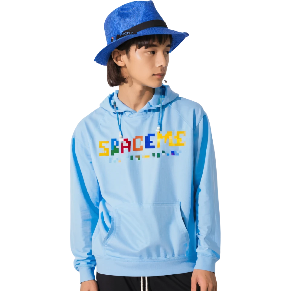 Синяя спортивная панамка со шнурком и надписью SPACEME, no background emoji