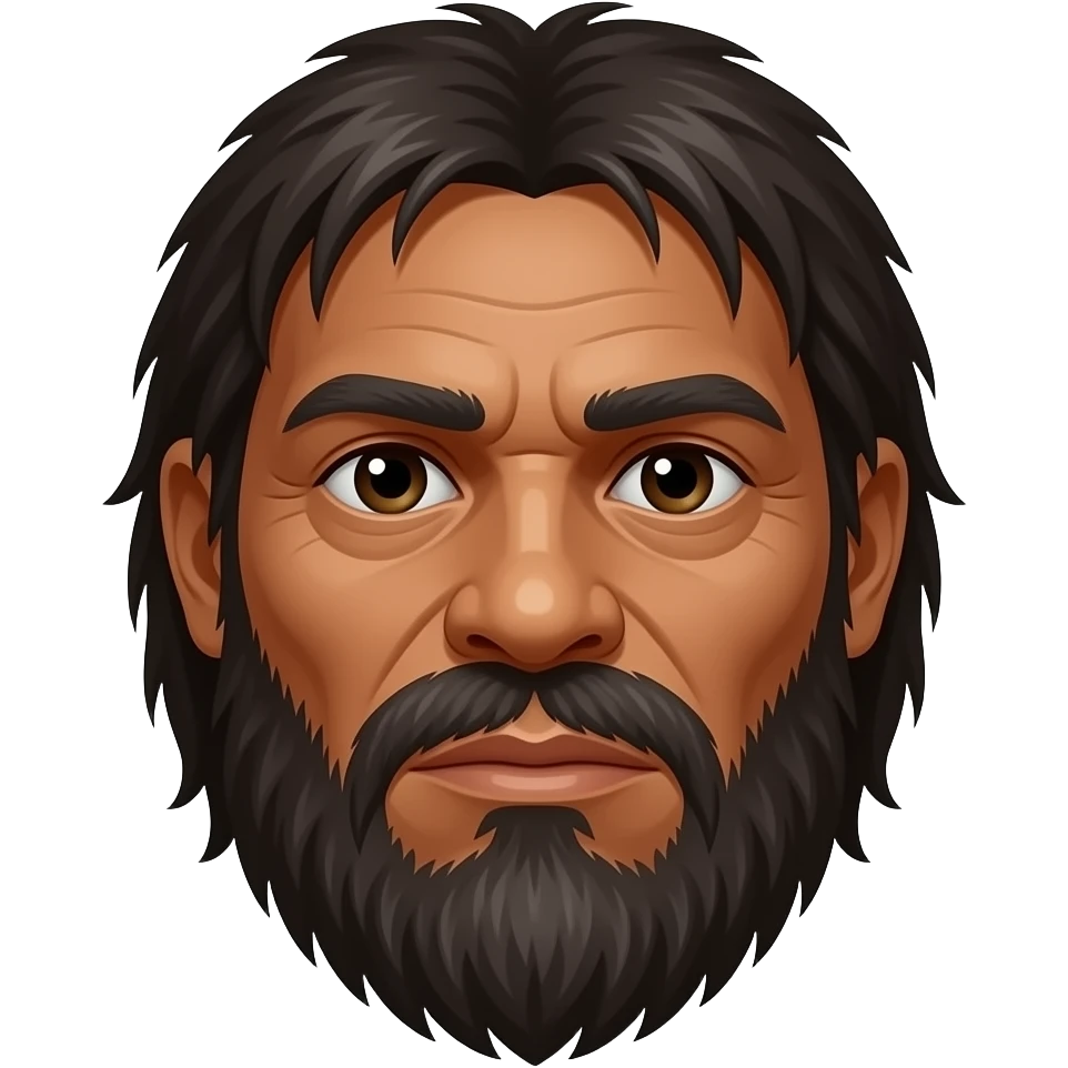 Create a emoji of a Homo erectus man head emoji