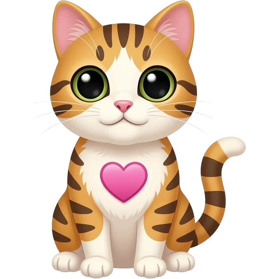 🐈 With 3 Eyes With 💗 Sticker On Belly But Colored Pink emoji | AI Emoji ...