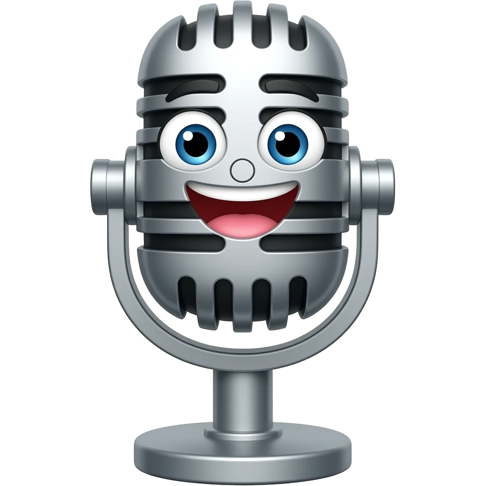 microphone with face emoji