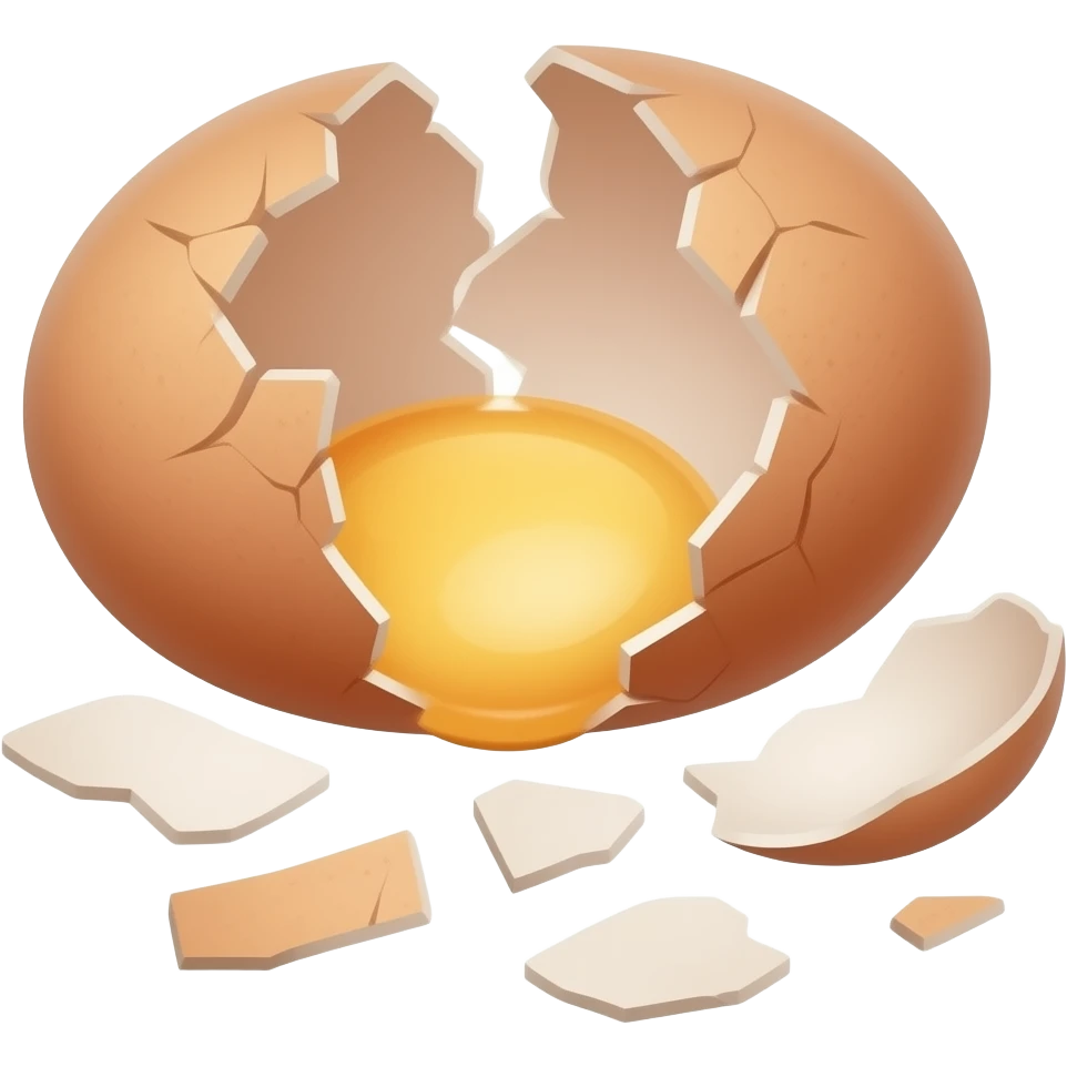 broken, shattered eggshells, mostly shells emoji