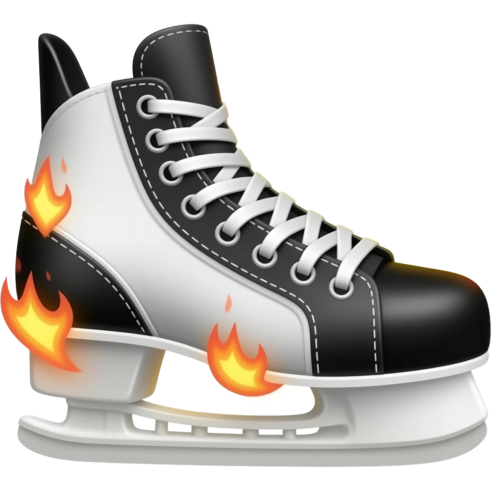 Hockey skates with fire comeing off of them emoji