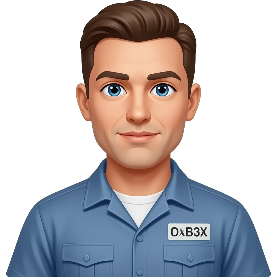 homme blanc en tenue de prisonnier emoji