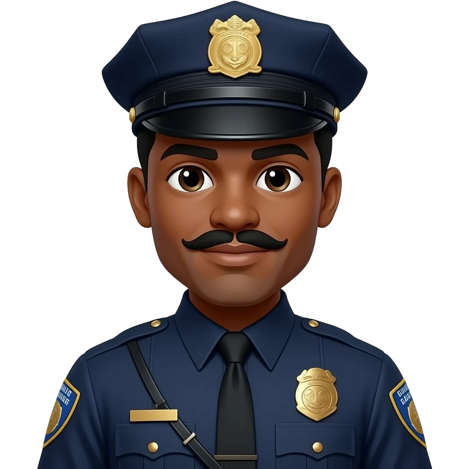 black Police With Mustaches emoji