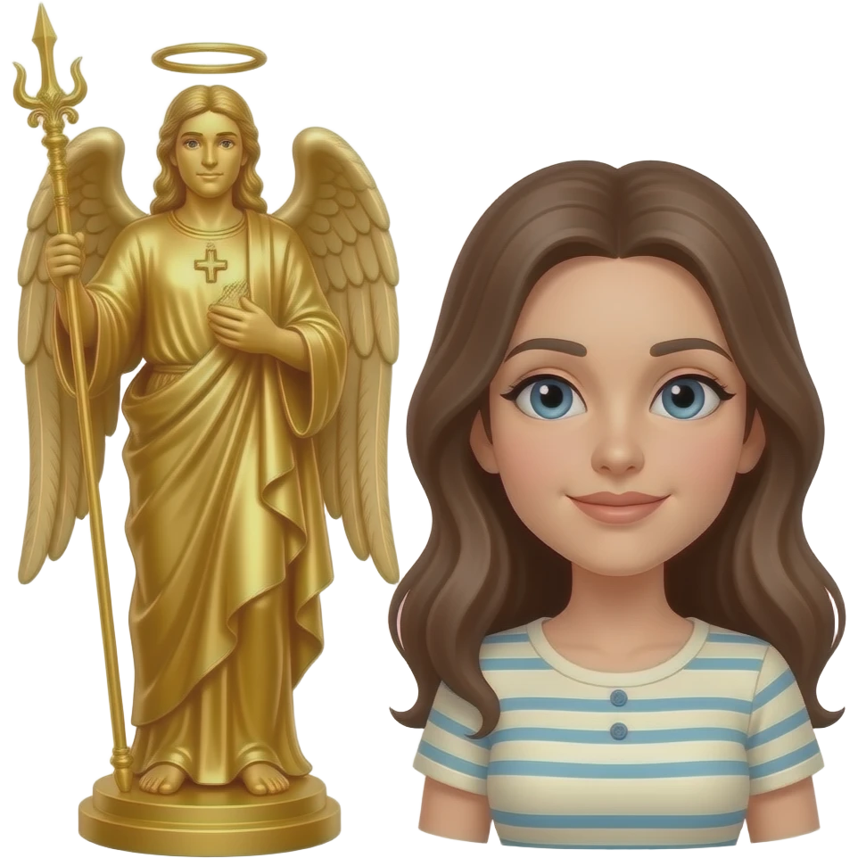LDS Gold angel Moroni statue woman emoji