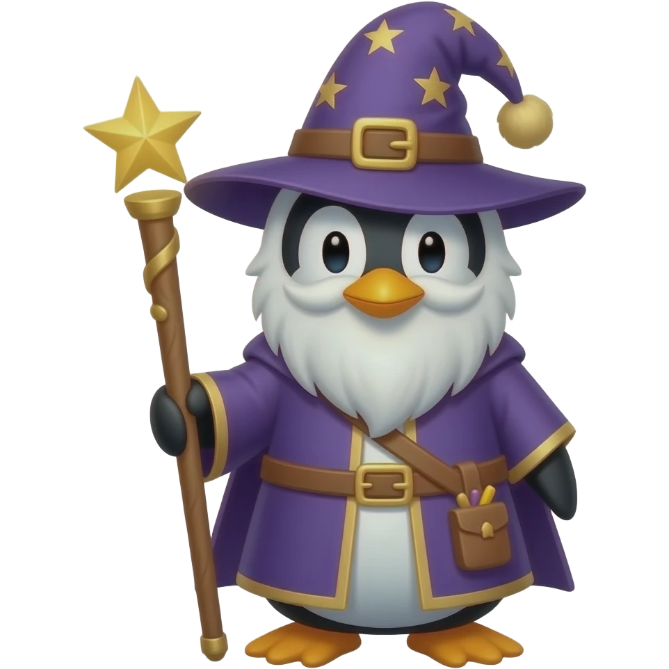 Penguin Wizard emoji