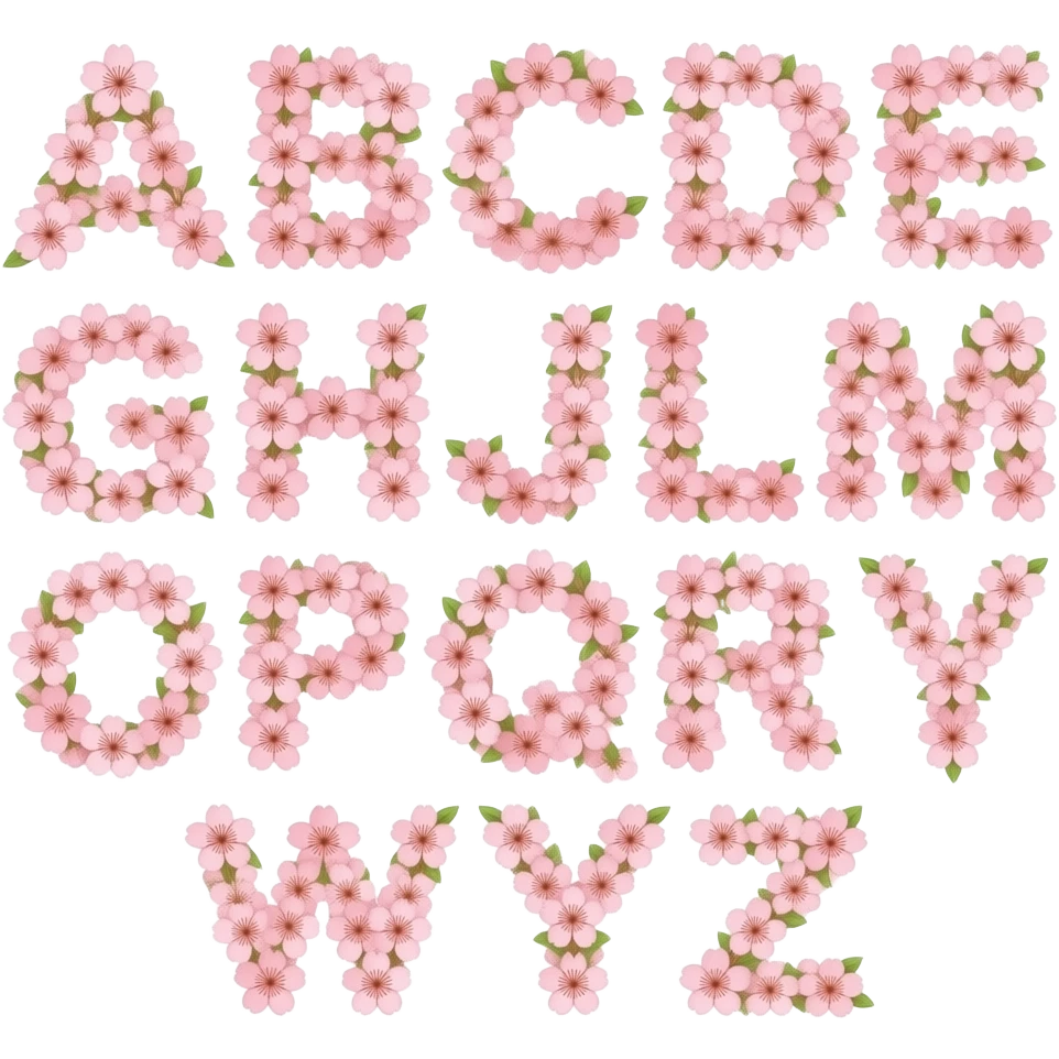 ALPHABET FLEURS DE SAKURA emoji