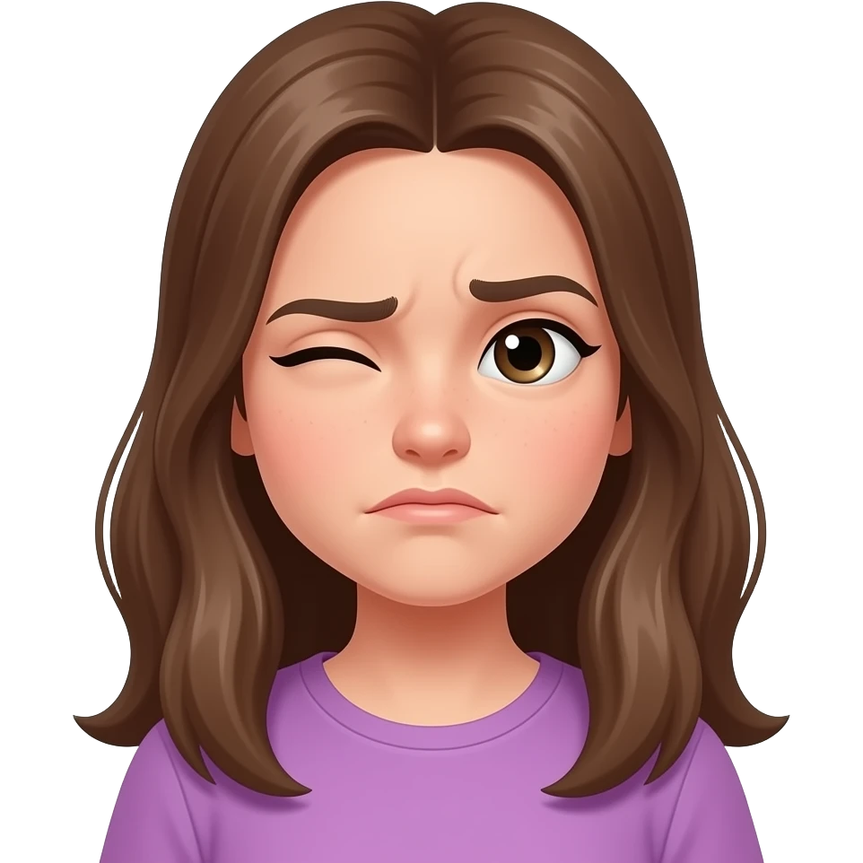 Girl long hair eye roll attitude problem emoji