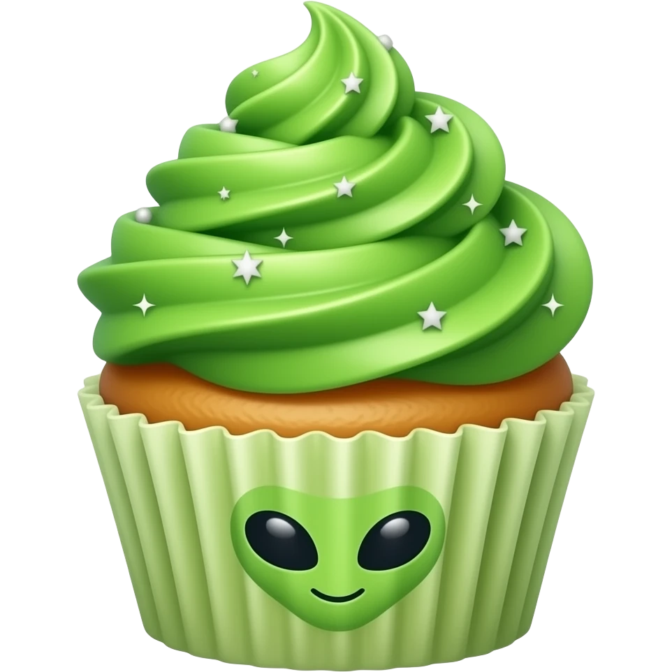 Alien cupcake emoji