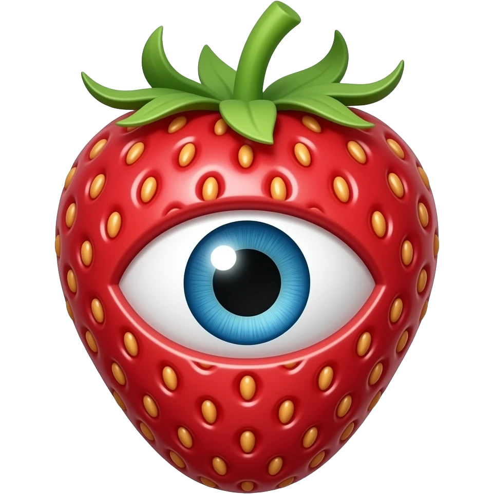 strawberry eye emoji