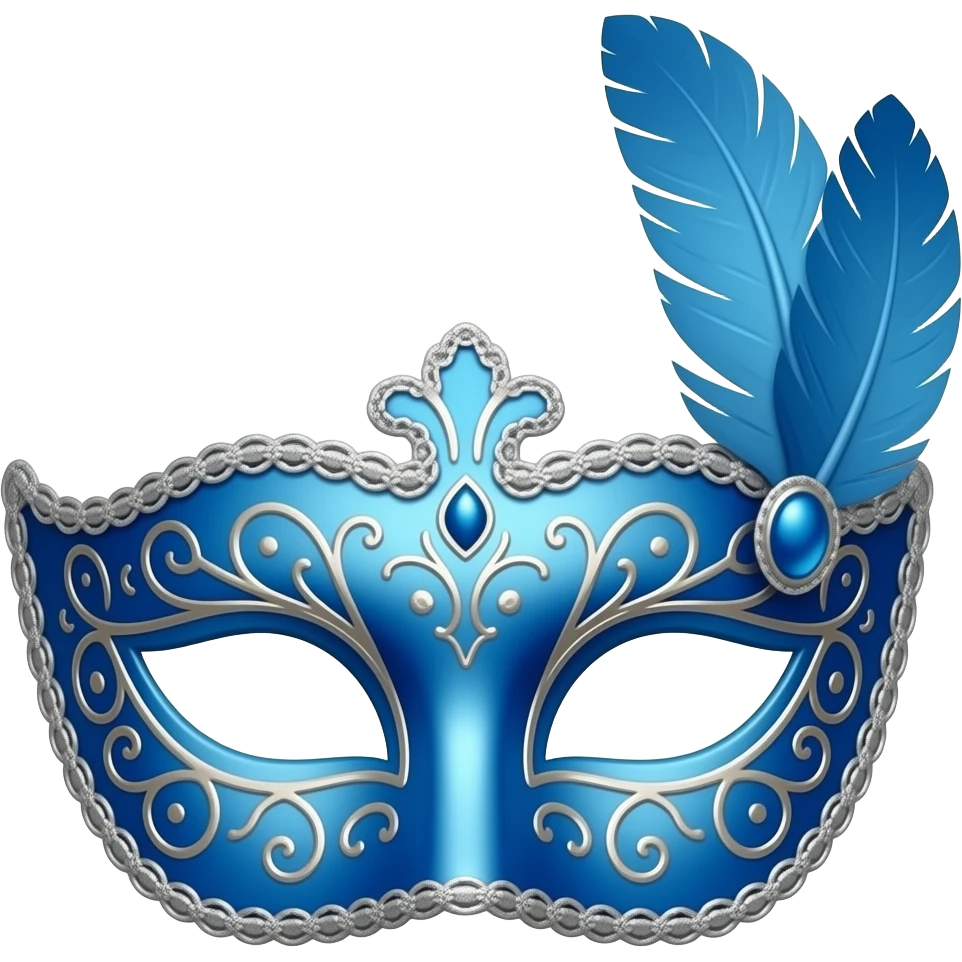 blue Venetian carnival mask emoji