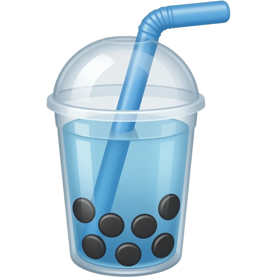 Baby blue Boba tea emoji