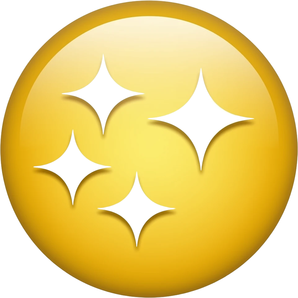 Emojii de brilho amarelo do WhatsApp do iphone emoji