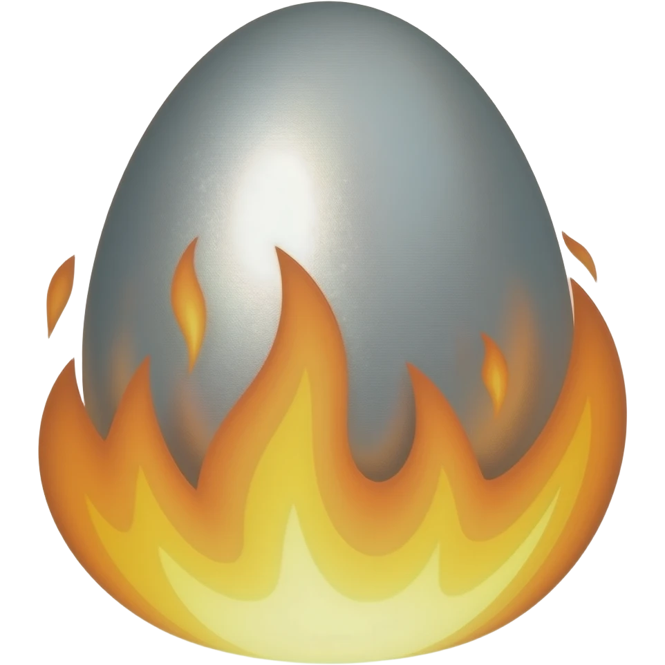 Silver Egg On fire emoji