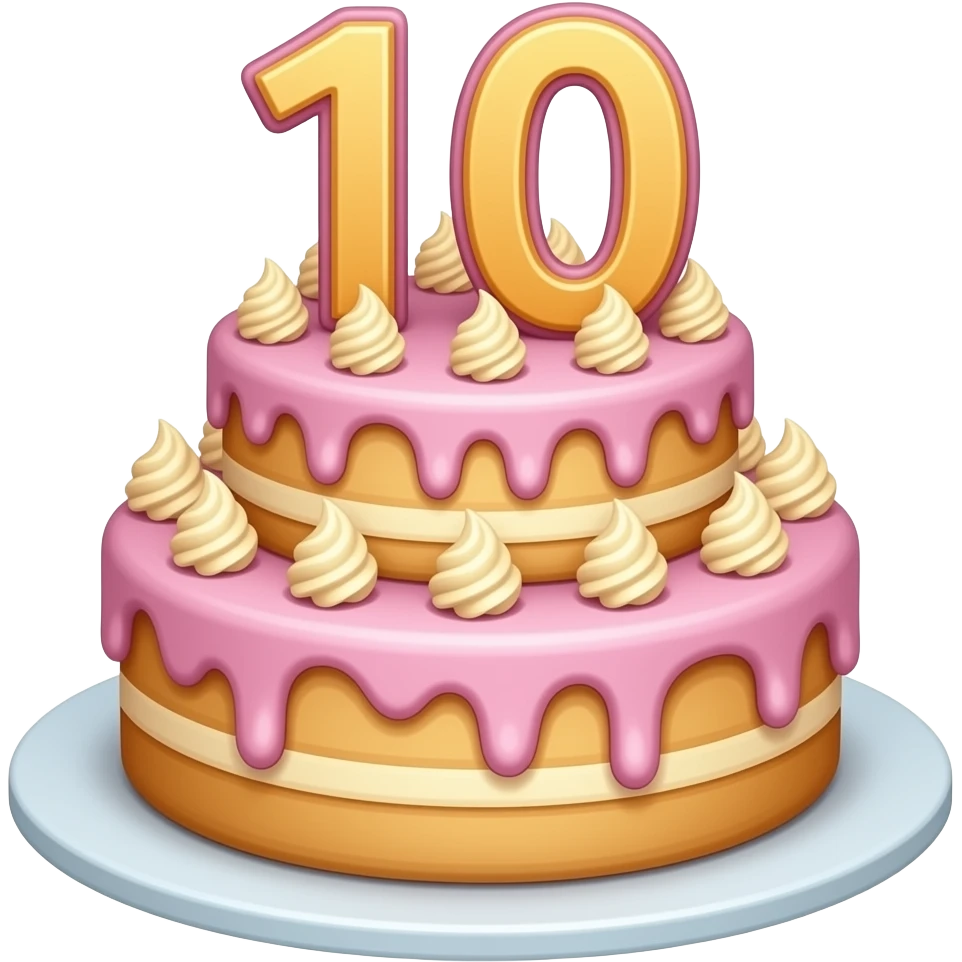 NUMBER 10 BIRTHDAY CAKE emoji