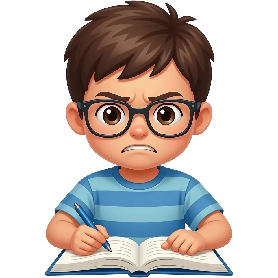 chico estudiando frustrado emoji